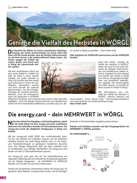 Stadtmagazin Wörgl Oktober 2020