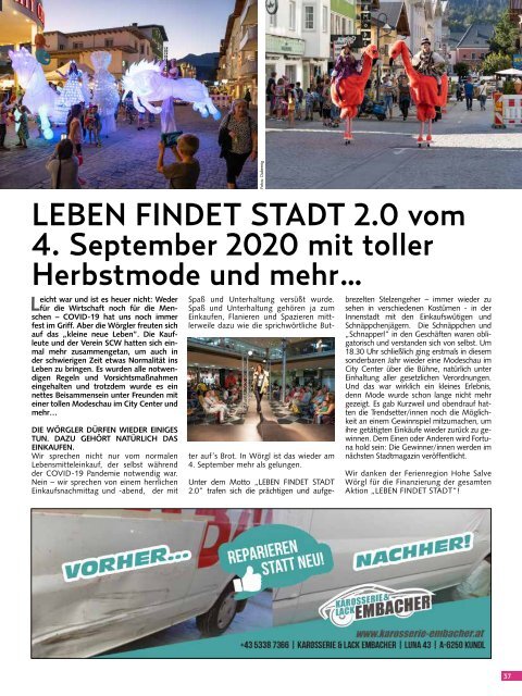 Stadtmagazin Wörgl Oktober 2020