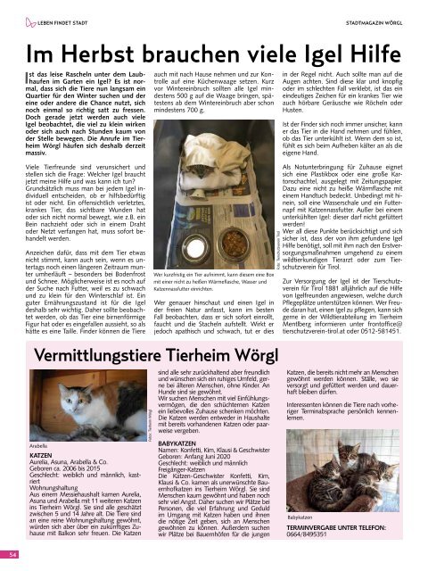 Stadtmagazin Wörgl Oktober 2020