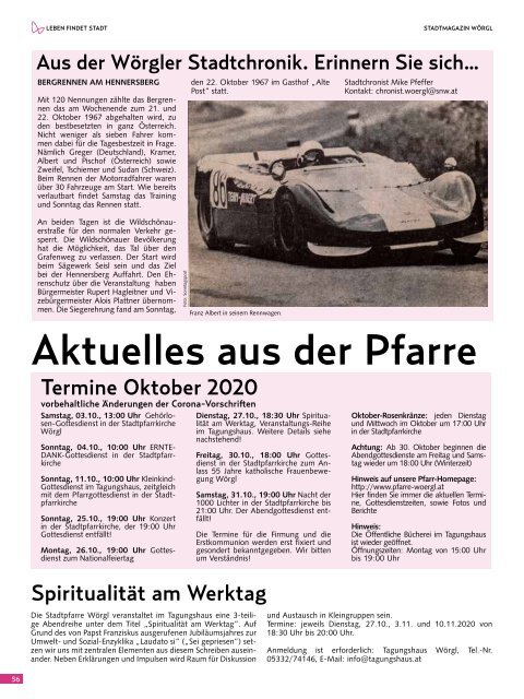 Stadtmagazin Wörgl Oktober 2020