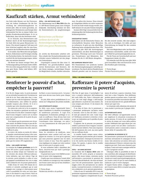 syndicom Bulletin / bulletin / Bollettino 36