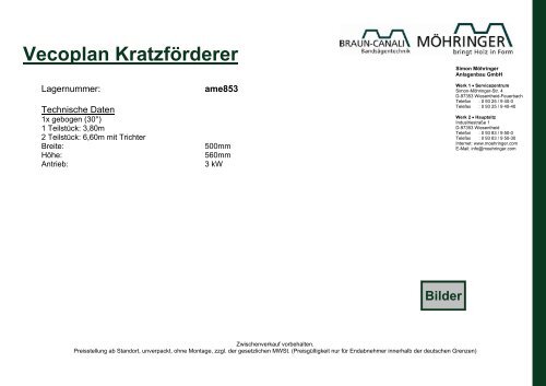 Vecoplan Kratzförderer - Möhringer Anlagenbau GmbH