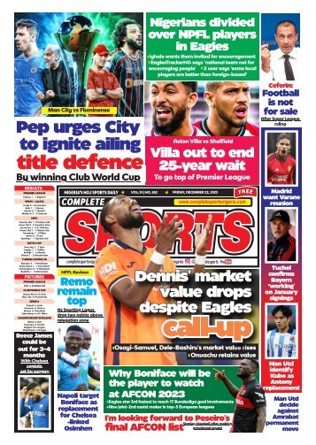 COMPLETE SPORTS - FRIDAY, DEC 22, 2023