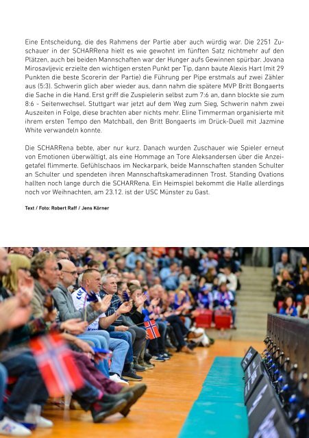 Spieltagsheft Allianz MTV Stuttgart vs. USC Münster Volleyball Bundesliga 23.12.2023