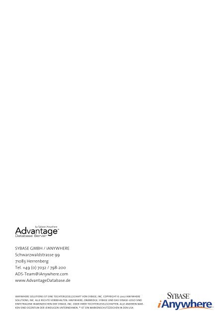 Advantage Database Server - WerkZiel