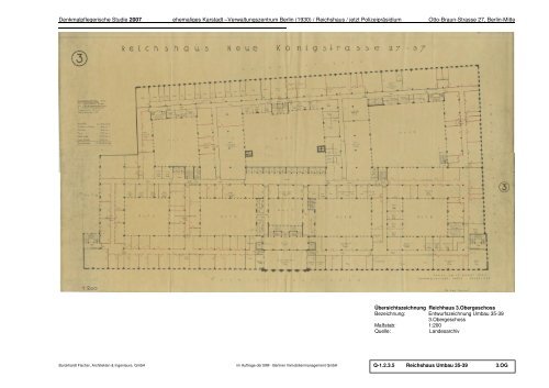 Ehemaliges Polizeipräsidium Berlin (Ost) - Anhang zur Denkmalpflegerischen Studie 2007 - BIM Berliner Immobilienmanagement GmbH