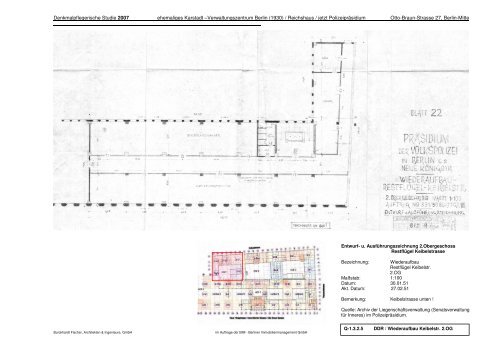 Ehemaliges Polizeipräsidium Berlin (Ost) - Anhang zur Denkmalpflegerischen Studie 2007 - BIM Berliner Immobilienmanagement GmbH