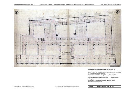 Ehemaliges Polizeipräsidium Berlin (Ost) - Anhang zur Denkmalpflegerischen Studie 2007 - BIM Berliner Immobilienmanagement GmbH