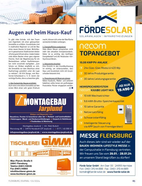 Flensburg Journal Ausgabe 256 - Januar 2024