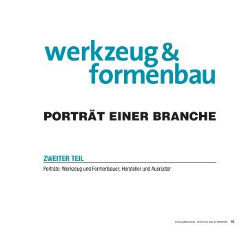 Porträt einer Branche - Werkzeug und Formenbau