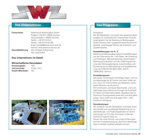 Porträt einer Branche - Werkzeug und Formenbau