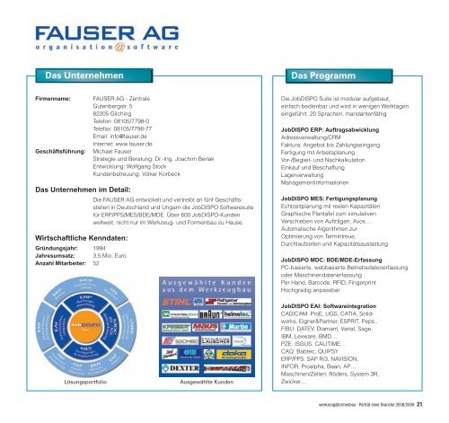 Porträt einer Branche - Werkzeug und Formenbau