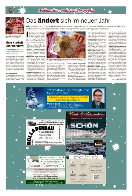 2023_Weihnachtsglückwünsche_Hohenloher Tagblatt