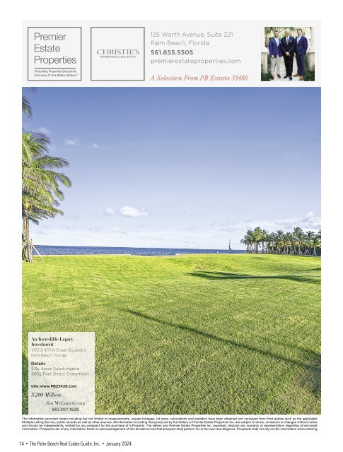 Palm Beach Real Estate Guide January 2024