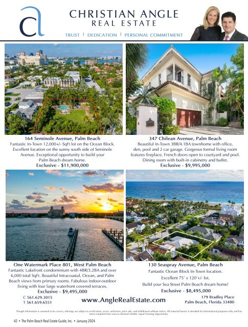 Palm Beach Real Estate Guide January 2024