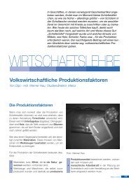 Volkswirtschaftliche Produktionsfaktoren - hau, Werner