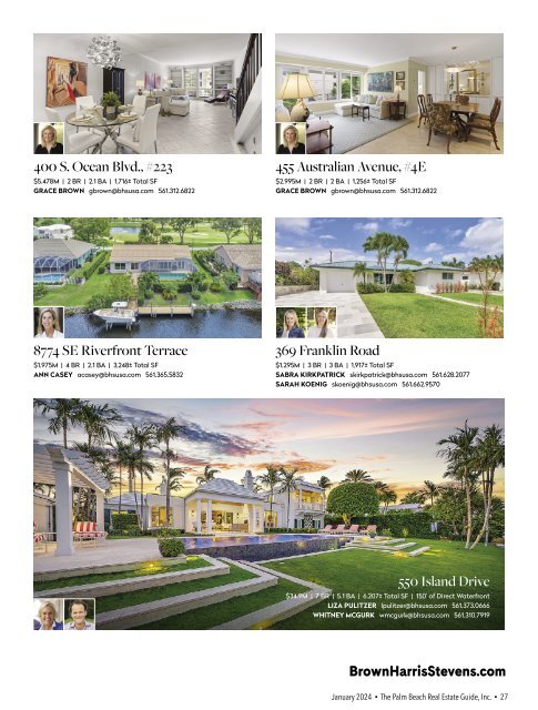 Palm Beach Real Estate Guide January 2024