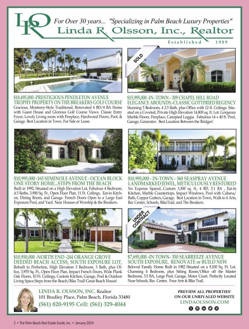 Palm Beach Real Estate Guide January 2024