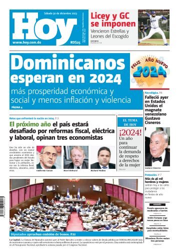 Edición impresa, sábado 30 de diciembre de 2023