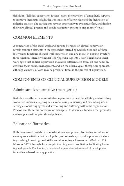 Clinical Supervision Handbook - CAMH Knowledge Exchange ..