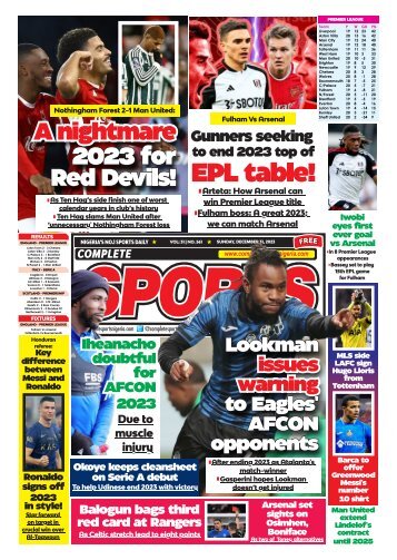 COMPLETE SPORTS - SUNDAY, DEC 31, 2023