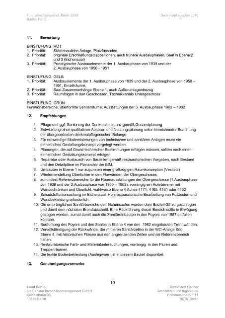 THF Flughafen Tempelhof - Denkmalpflegerische Dokumentation 2009 - BIM - Burckhardt Fischer