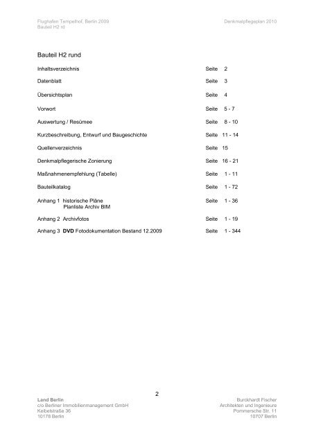 THF Flughafen Tempelhof - Denkmalpflegerische Dokumentation 2009 - BIM - Burckhardt Fischer
