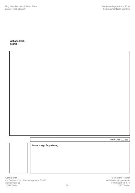 THF Flughafen Tempelhof - Denkmalpflegerische Dokumentation 2009 - BIM - Burckhardt Fischer