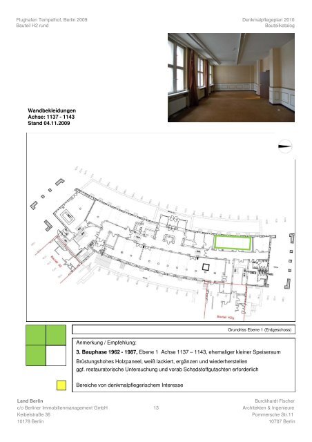 THF Flughafen Tempelhof - Denkmalpflegerische Dokumentation 2009 - BIM - Burckhardt Fischer