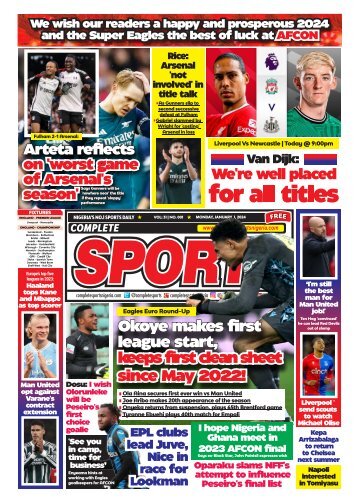 COMPLETE SPORTS - MONDAY, JAN 1, 2024