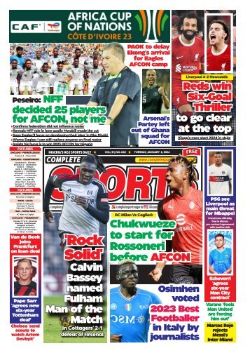 COMPLETE SPORTS - TUESDAY, JAN 2, 2024