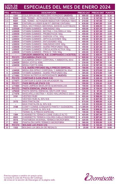 Precios Enero 2024
