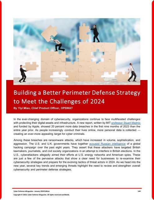 The Cyber Defense eMagazine January Edition for 2024