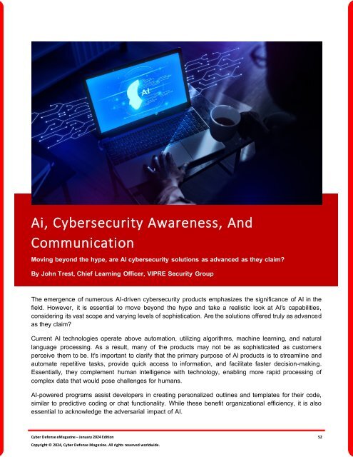 The Cyber Defense eMagazine January Edition for 2024