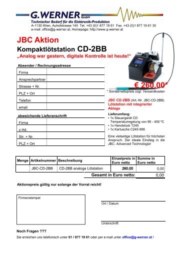 JBC Aktion Kompaktlötstation CD-2BB - G.Werner GmbH