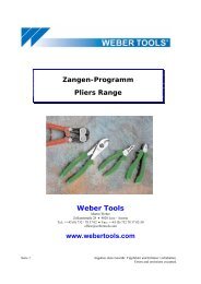 Zangen-Programm Pliers Range Weber Tools www.webertools.com