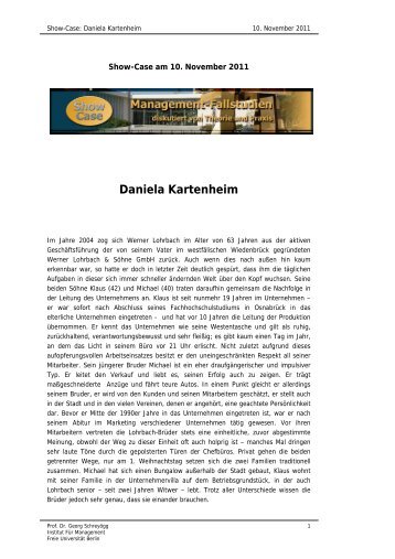 Daniela Kartenheim - Management-Showcase