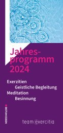 Jahresprogramm 2024 - team exercitia