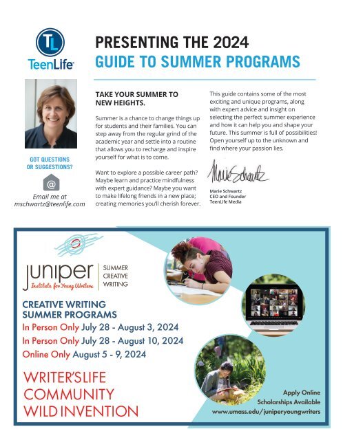 TeenLife 2024 Guide to Summer Programs