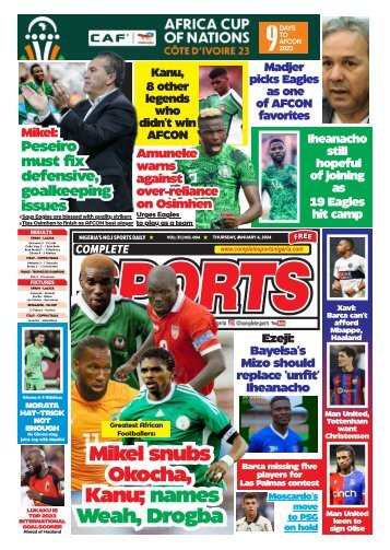 COMPLETE SPORTS - THURSDAY, JAN 4, 2024