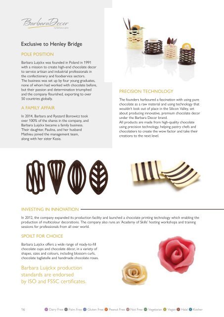 Chocolate product guide | Henley Bridge