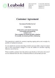 Customer Agreement (Investment Portfolio Service)