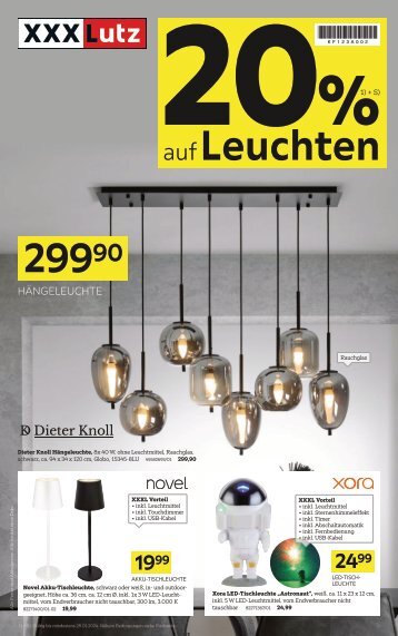 XXXLutz 20% auf Leuchten