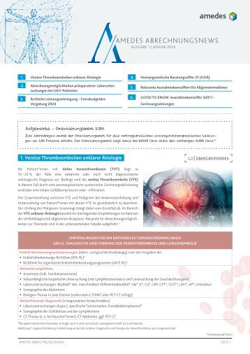 amedes Abrechnungsnews Ausgabe Januar 2024