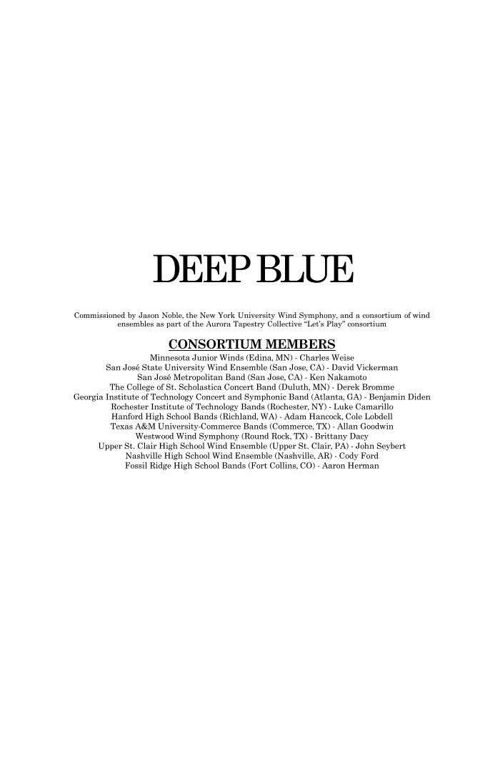 Deep Blue | Murphy Music Press, LLC