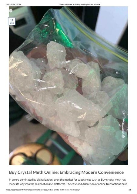 Where And How To Safely Buy Crystal Meth Online 