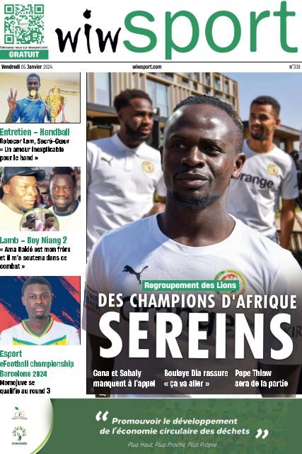 Journal wiwsport n339 - 05 janvier 2024