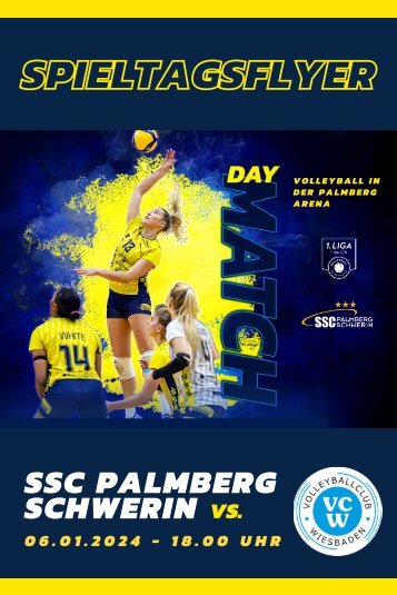 Spieltagsflyer vs. VC Wiesbaden - SSC PALMBERG SCHWERIN