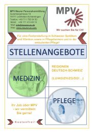 MPV-Stellen-Medical-Medizin + Pflege CH