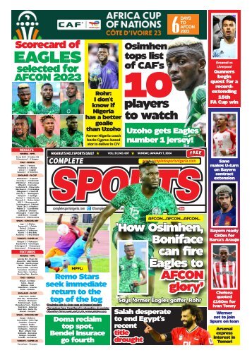 COMPLETE SPORTS - SUNDAY, JAN 7, 2024